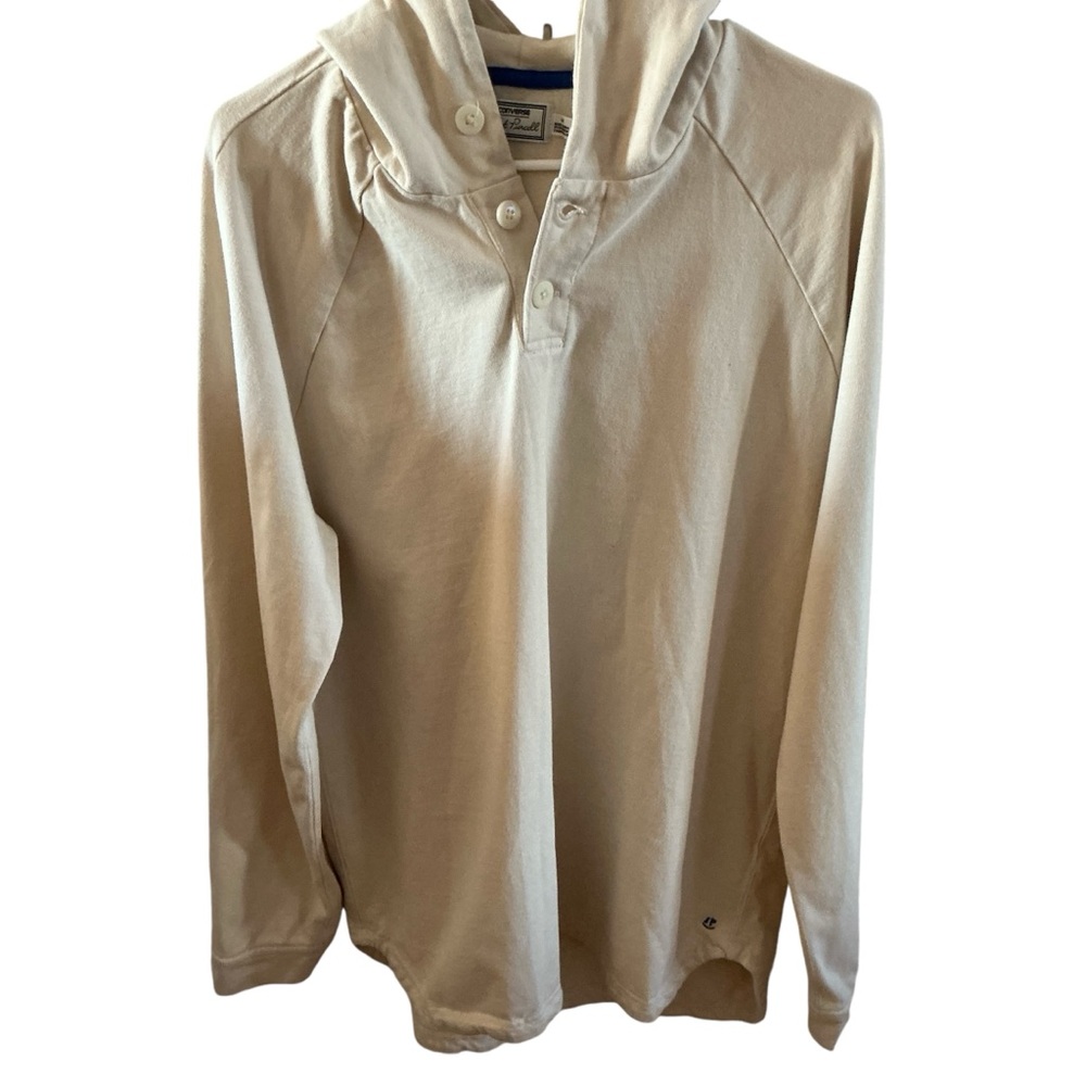 Converse Jack Purcell sweatshirt men’s large beige hoodie Henley hooded